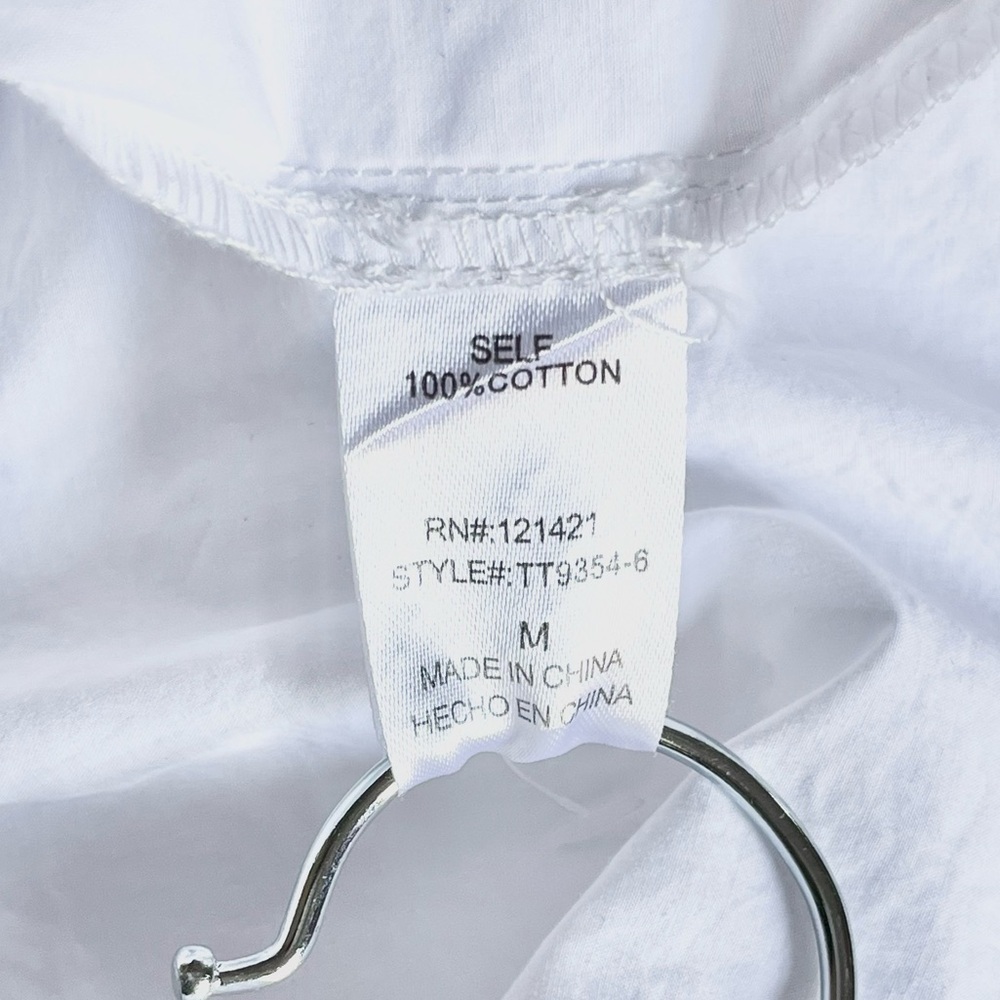 Ellison White Collard Puff Sleeve Button-Down Blouse - Picture 6 of 7